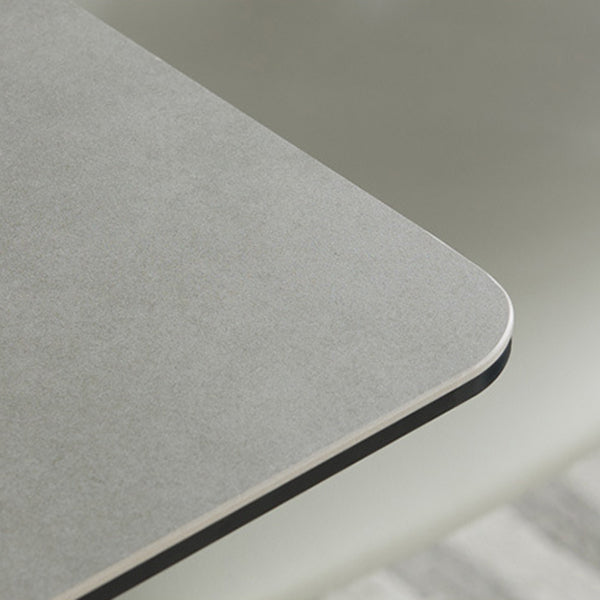 Industrial Dinner Table Stone Rectangle Dining Site Table in Grey