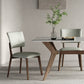 Industrial Dinner Table Stone Rectangle Dining Site Table in Grey