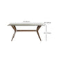 Industrial Dinner Table Stone Rectangle Dining Site Table in Grey