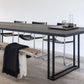Table de dîner industrielle rectangulaire, salle à manger, table de salle à manger en bois massif