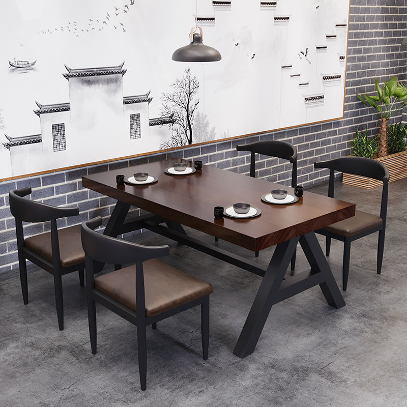 Industrial Kitchen Rectangle Dinner Table Solid Wood Dining Table Clearhalo 'Dining Tables & Seating' 'Dining Tables' 'dining_table' 'furn' 'furn_dining_table' 'Furniture' 'Kitchen & Dining Furniture' 7012898