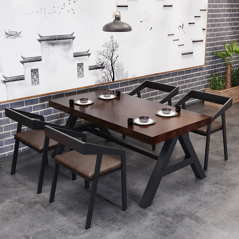 Industrial Kitchen Rectangle Dinner Table Solid Wood Dining Table Clearhalo 'Dining Tables & Seating' 'Dining Tables' 'dining_table' 'furn' 'furn_dining_table' 'Furniture' 'Kitchen & Dining Furniture' 7012899
