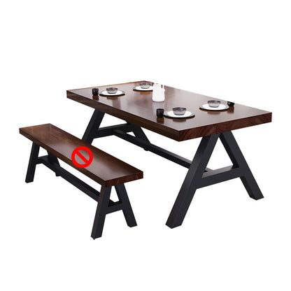 Industrial Kitchen Rectangle Dinner Table Solid Wood Dining Table Without Chairs Clearhalo 'Dining Tables & Seating' 'Dining Tables' 'dining_table' 'furn' 'furn_dining_table' 'Furniture' 'Kitchen & Dining Furniture' 7012902