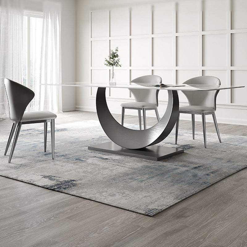 Mesa de cena industrial Rectángulo de piedra Mesa de comedor para comedor