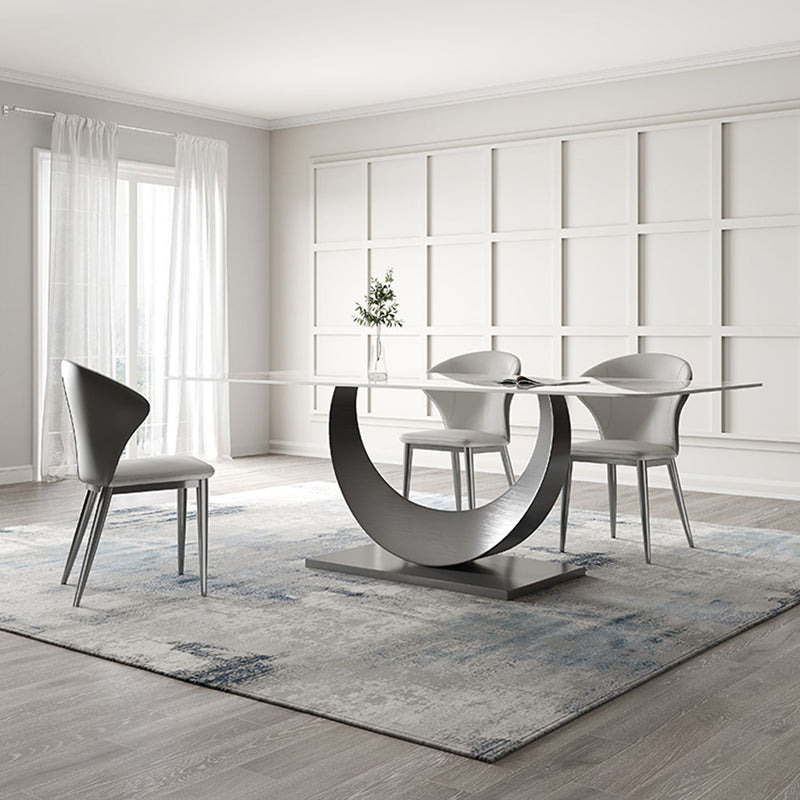 Mesa de cena industrial Rectángulo de piedra Mesa de comedor para comedor