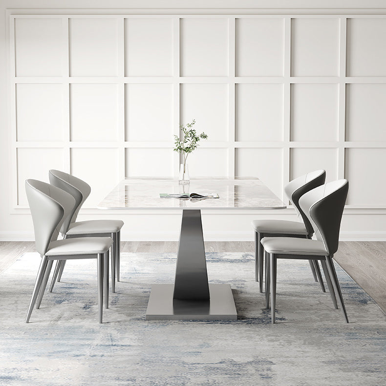 Mesa de cena industrial Rectángulo de piedra Mesa de comedor para comedor