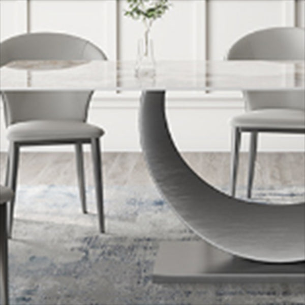 Mesa de cena industrial Rectángulo de piedra Mesa de comedor para comedor