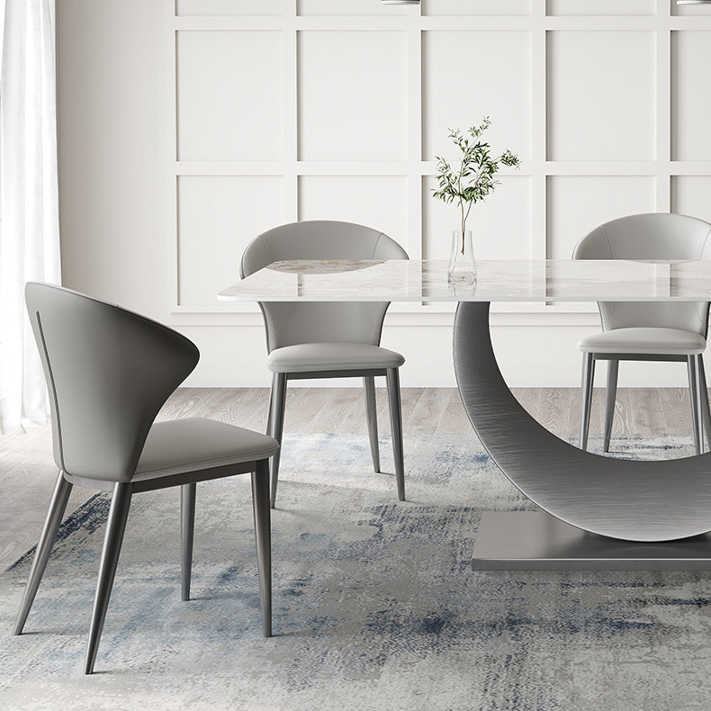 Mesa de cena industrial Rectángulo de piedra Mesa de comedor para comedor