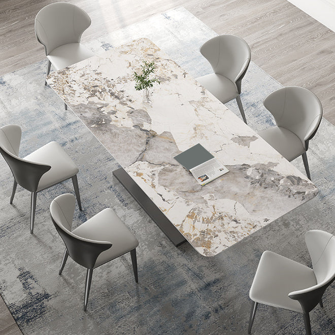 Mesa de cena industrial Rectángulo de piedra Mesa de comedor para comedor