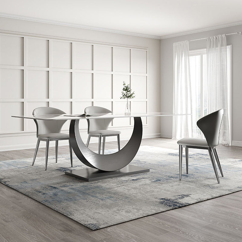 Mesa de cena industrial Rectángulo de piedra Mesa de comedor para comedor