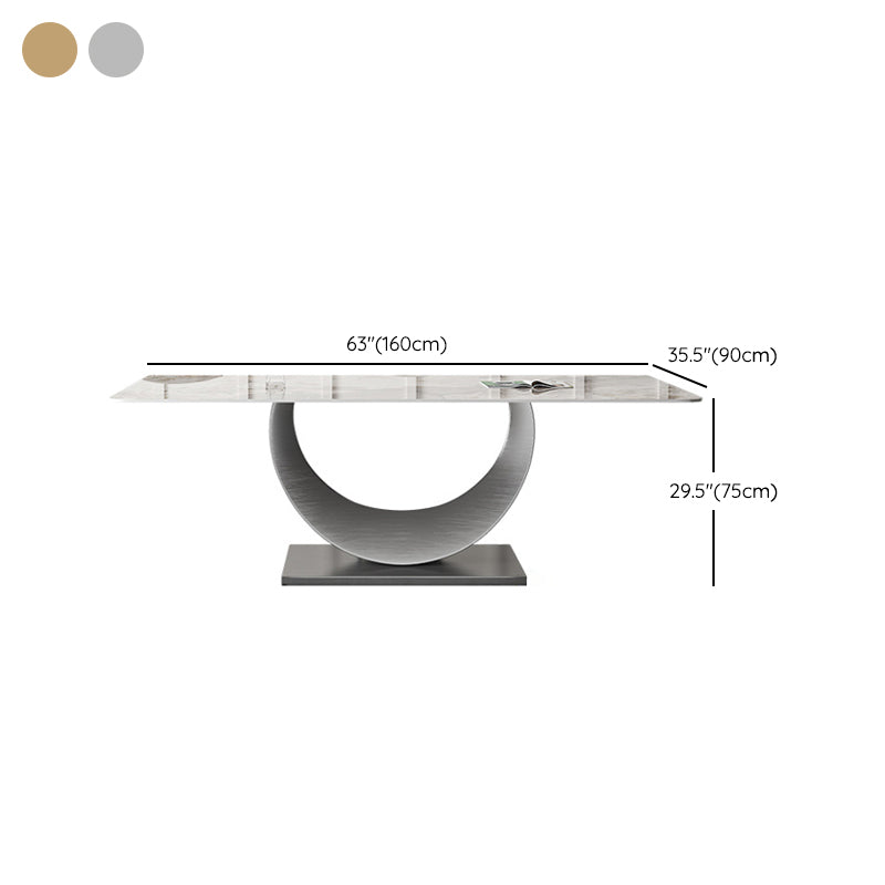 Mesa de cena industrial Rectángulo de piedra Mesa de comedor para comedor