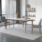 Industrial Style Dinner Table Stone Rectangle Dining Site Table in White Clearhalo 'Dining Tables & Seating' 'Dining Tables' 'dining_table' 'furn' 'furn_dining_table' 'Furniture' 'Kitchen & Dining Furniture' 7012946