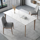 Industrial Style Dinner Table Stone Rectangle Dining Site Table in White Clearhalo 'Dining Tables & Seating' 'Dining Tables' 'dining_table' 'furn' 'furn_dining_table' 'Furniture' 'Kitchen & Dining Furniture' 7012957