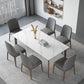 Industrial Style Dinner Table Stone Rectangle Dining Site Table in White Clearhalo 'Dining Tables & Seating' 'Dining Tables' 'dining_table' 'furn' 'furn_dining_table' 'Furniture' 'Kitchen & Dining Furniture' 7012958