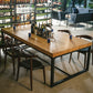 Industriële rechthoekige eettafel Eetkamer Massief houten eettafel