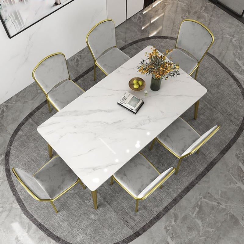 Luxury Rectangle Dinner Table Dining Room Stone Dining Table