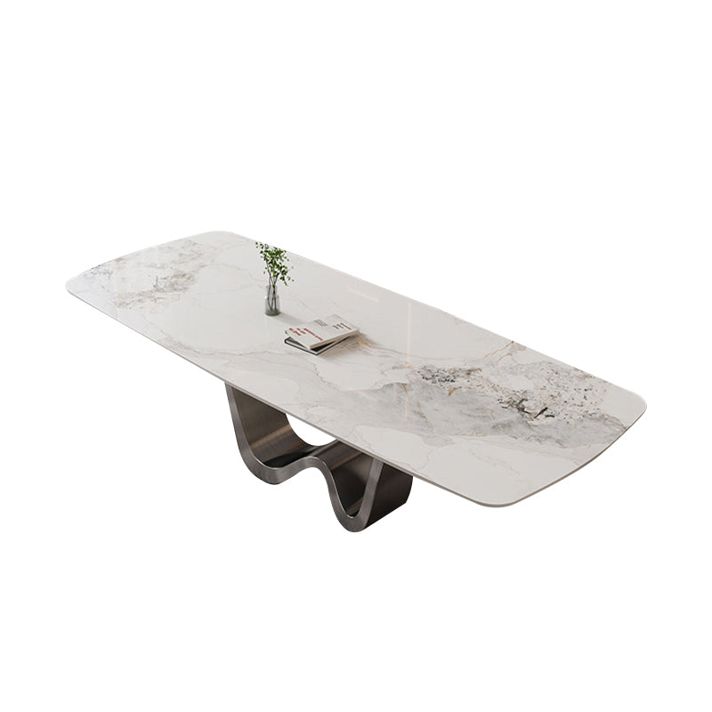 Kitchen Dinner Table Dining Room Stone Rectangle Dining Table Without Chairs Clearhalo 'Dining Tables & Seating' 'Dining Tables' 'dining_table' 'furn' 'furn_dining_table' 'Furniture' 'Kitchen & Dining Furniture' 7013114