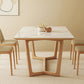 Industrial Dining Room Table Rectangle Stone Dining Site Table in White Clearhalo 'Dining Tables & Seating' 'Dining Tables' 'dining_table' 'furn' 'furn_dining_table' 'Furniture' 'Kitchen & Dining Furniture' 7013124
