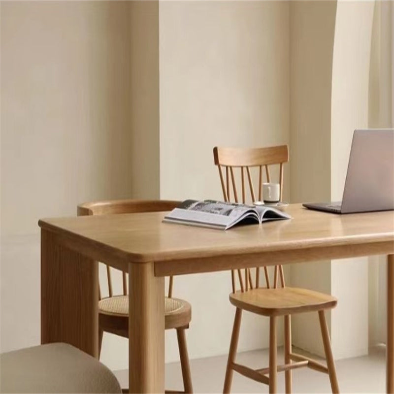 Tavolo da pranzo moderno rettangolare in legno massello per sala da pranzo