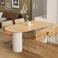 Solid Wood Dining Table Double Pedestal Dinner Table for Dining Room