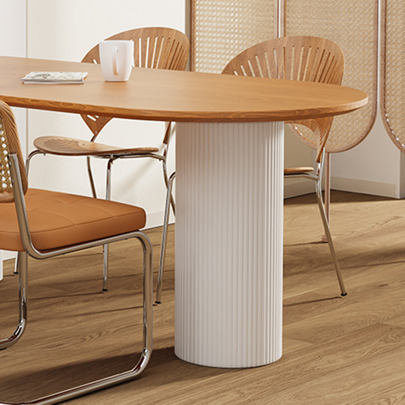 Solid Wood Dining Table Double Pedestal Dinner Table for Dining Room