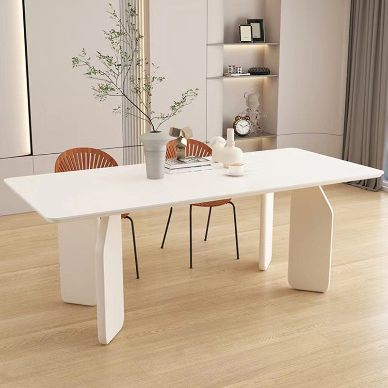 Massief houten eettafel Witte moderne eettafel voor eetkamer