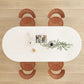 Massief houten eettafel Witte moderne eettafel voor eetkamer