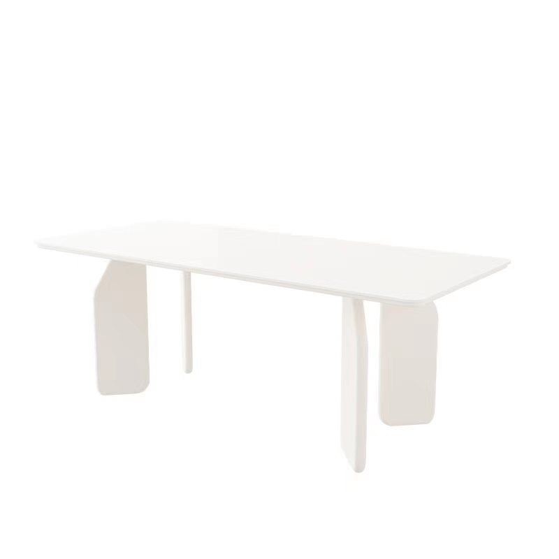 Massief houten eettafel Witte moderne eettafel voor eetkamer