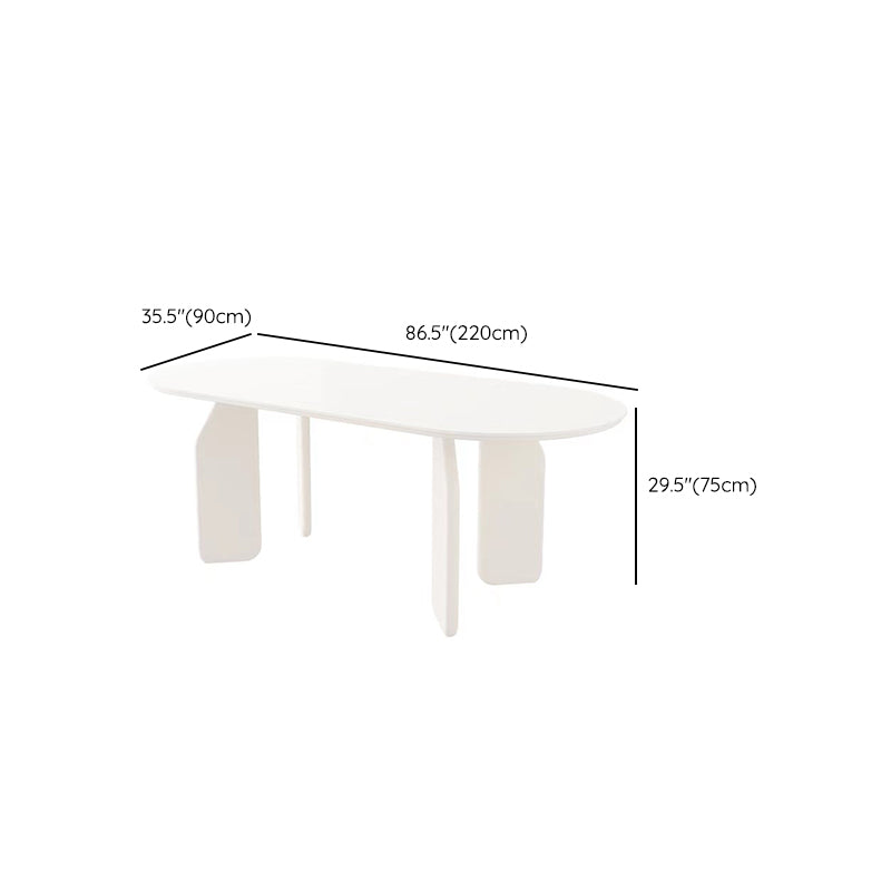 Massief houten eettafel Witte moderne eettafel voor eetkamer