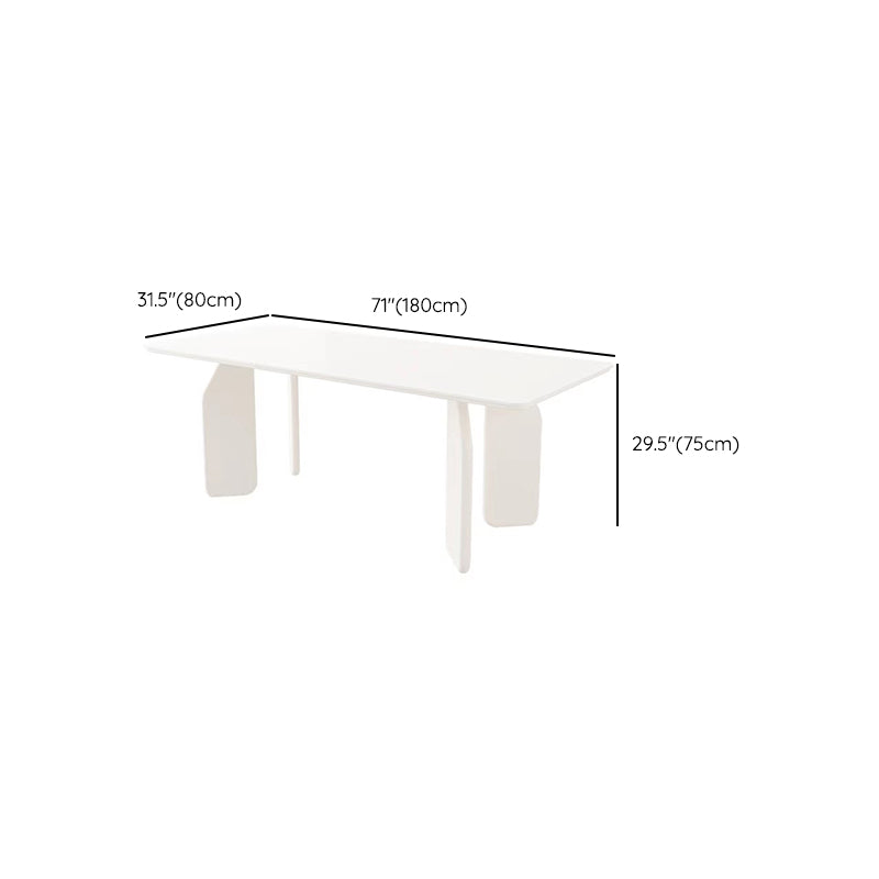 Massief houten eettafel Witte moderne eettafel voor eetkamer