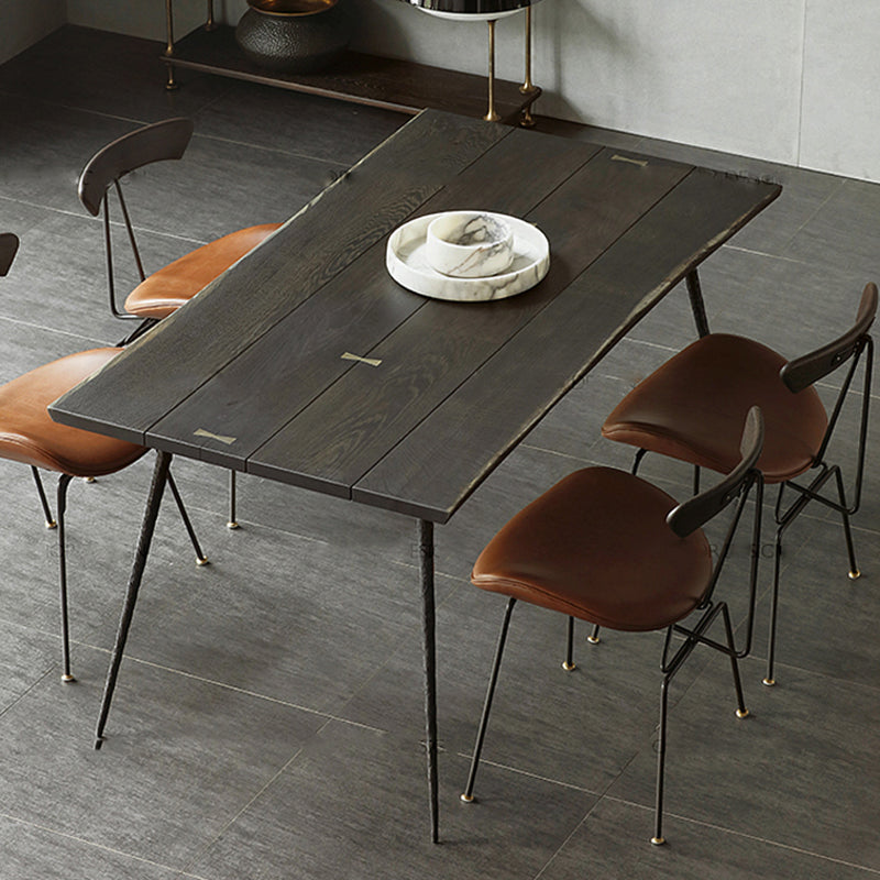 Industriële eettafel Rechthoekig houten blad voor eetkamer
