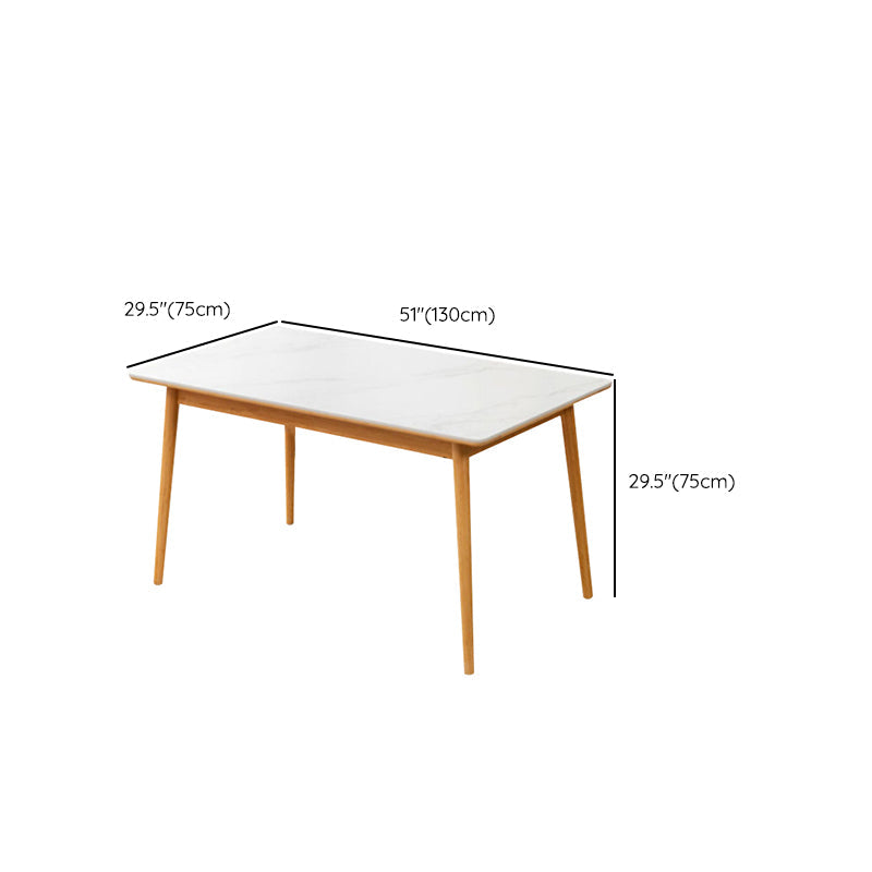 Table à manger en pierre frittée Table de dîner rectangulaire pour salle à manger