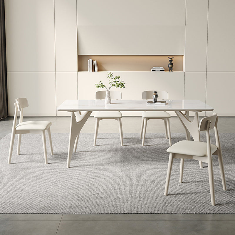 Mesa de comedor de cocina contemporánea, mesa de comedor rectangular de 4 patas