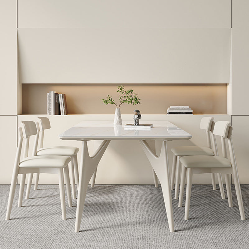 Mesa de comedor de cocina contemporánea, mesa de comedor rectangular de 4 patas