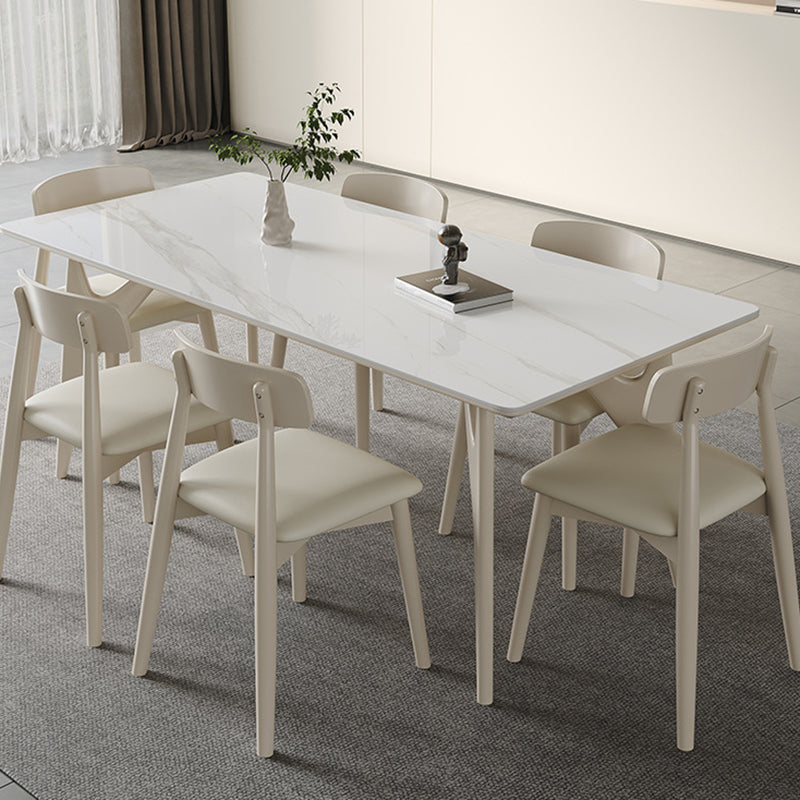 Mesa de comedor de cocina contemporánea, mesa de comedor rectangular de 4 patas