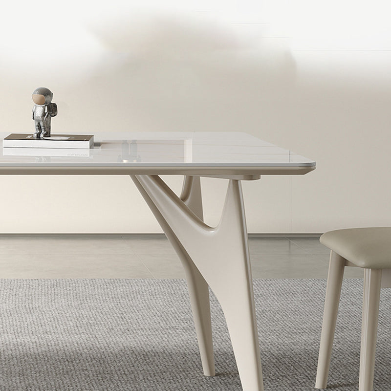 Mesa de comedor de cocina contemporánea, mesa de comedor rectangular de 4 patas