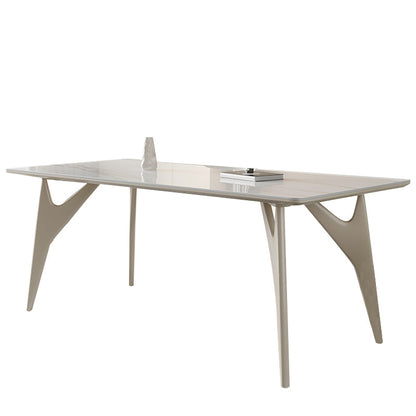 Mesa de comedor de cocina contemporánea, mesa de comedor rectangular de 4 patas