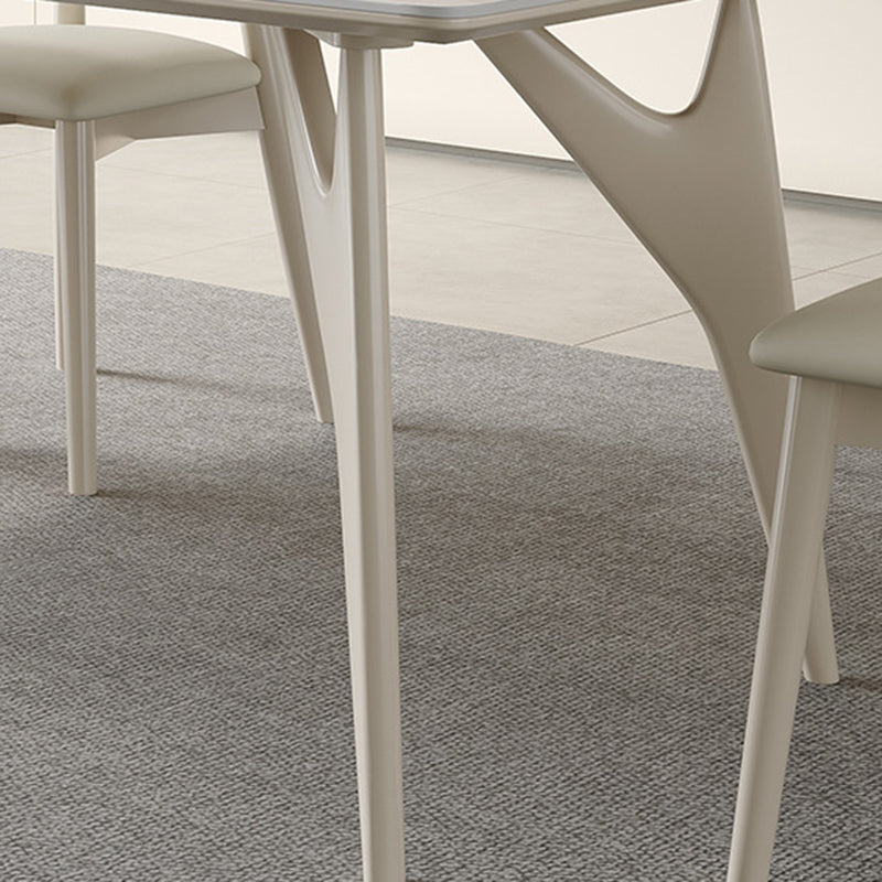 Mesa de comedor de cocina contemporánea, mesa de comedor rectangular de 4 patas