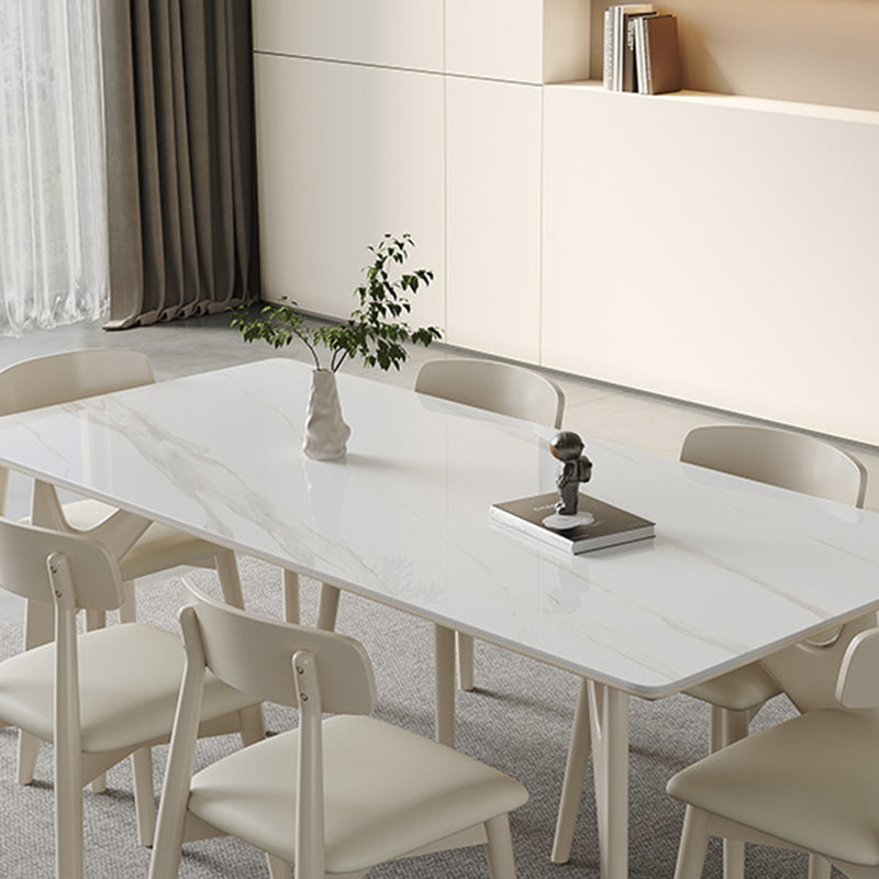 Mesa de comedor de cocina contemporánea, mesa de comedor rectangular de 4 patas