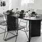 Modern Wood Dining Table Oval Black Dinner Table for Dining Room Clearhalo 'Dining Tables & Seating' 'Dining Tables' 'dining_table' 'furn' 'furn_dining_table' 'Furniture' 'Kitchen & Dining Furniture' 7013256