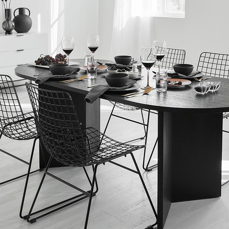 Modern Wood Dining Table Oval Black Dinner Table for Dining Room Clearhalo 'Dining Tables & Seating' 'Dining Tables' 'dining_table' 'furn' 'furn_dining_table' 'Furniture' 'Kitchen & Dining Furniture' 7013256