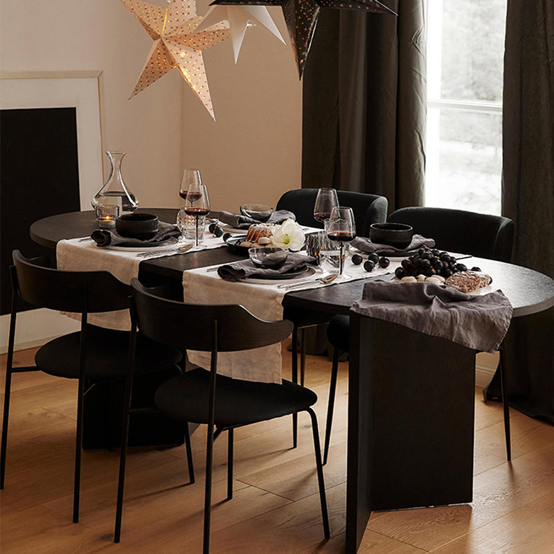 Modern Wood Dining Table Oval Black Dinner Table for Dining Room Clearhalo 'Dining Tables & Seating' 'Dining Tables' 'dining_table' 'furn' 'furn_dining_table' 'Furniture' 'Kitchen & Dining Furniture' 7013257