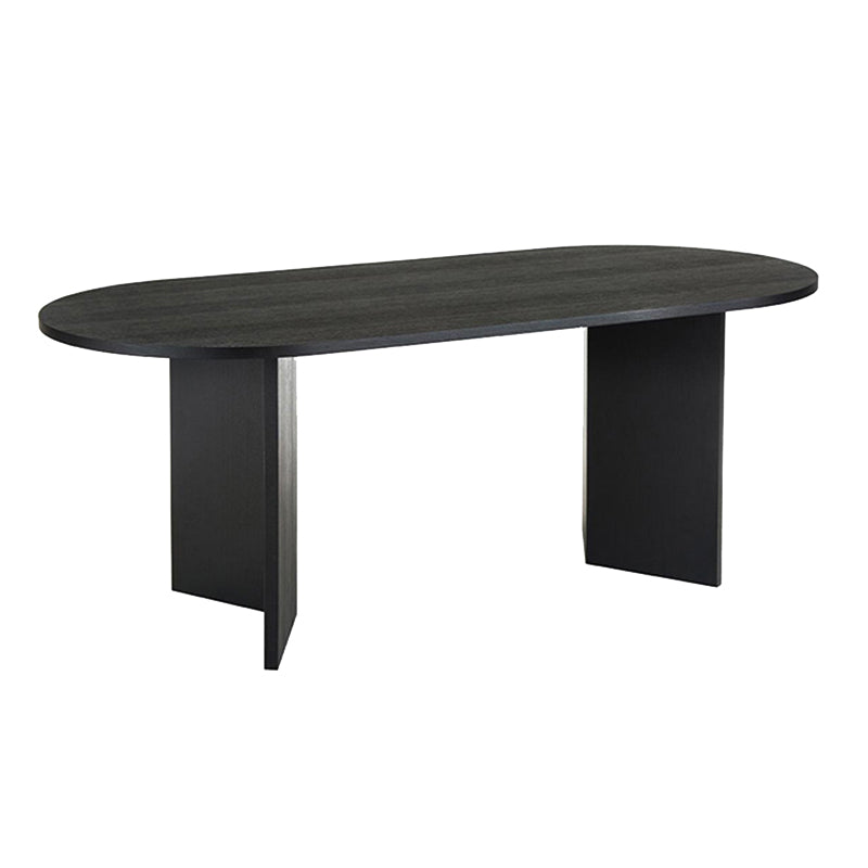 Modern Wood Dining Table Oval Black Dinner Table for Dining Room Without Chairs Clearhalo 'Dining Tables & Seating' 'Dining Tables' 'dining_table' 'furn' 'furn_dining_table' 'Furniture' 'Kitchen & Dining Furniture' 7013259