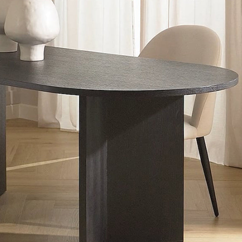 Modern Wood Dining Table Oval Black Dinner Table for Dining Room Clearhalo 'Dining Tables & Seating' 'Dining Tables' 'dining_table' 'furn' 'furn_dining_table' 'Furniture' 'Kitchen & Dining Furniture' 7013261