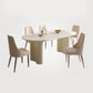 Table à manger ovale à double piédestal Table de dîner de cuisine contemporaine