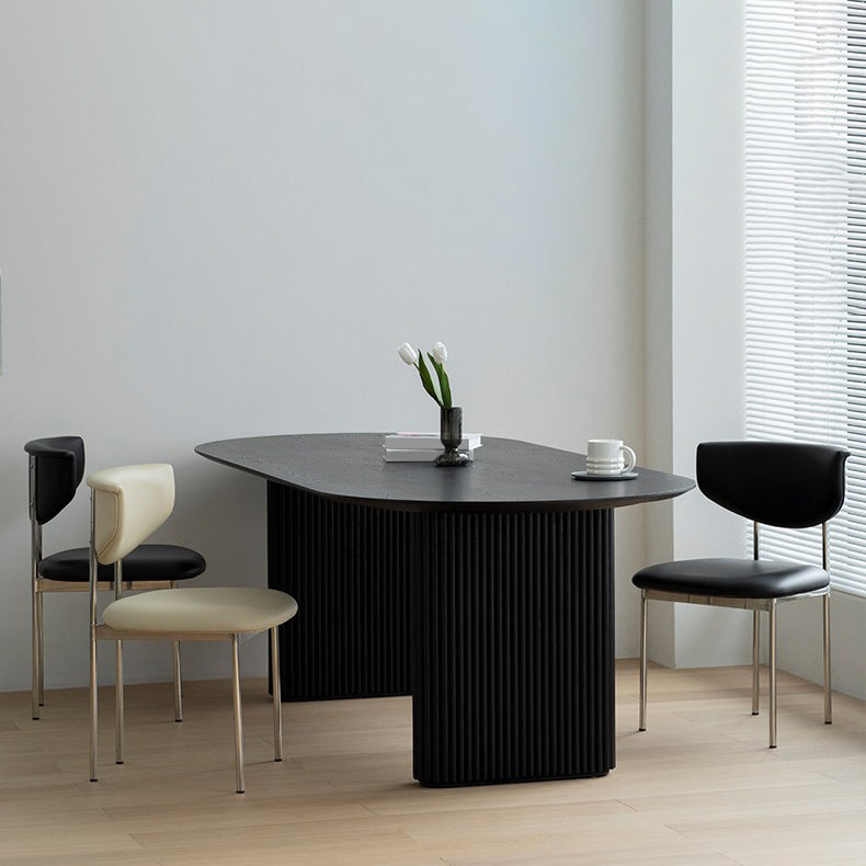Moderne ovale eettafel massief houten eettafel voor eetkamer