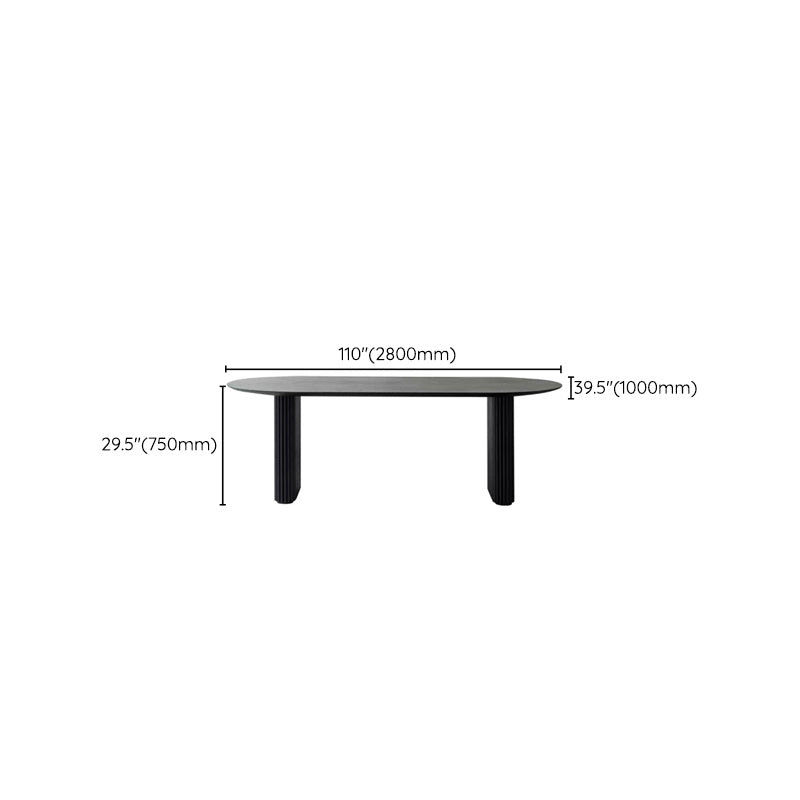 Moderne ovale eettafel massief houten eettafel voor eetkamer