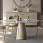 Kitchen Stone Round Dining Table Dining Room Pedestal Dinner Table Clearhalo 'Dining Tables & Seating' 'Dining Tables' 'dining_table' 'furn' 'furn_dining_table' 'Furniture' 'Kitchen & Dining Furniture' 7013319
