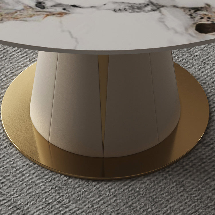 Kitchen Stone Round Dining Table Dining Room Pedestal Dinner Table Clearhalo 'Dining Tables & Seating' 'Dining Tables' 'dining_table' 'furn' 'furn_dining_table' 'Furniture' 'Kitchen & Dining Furniture' 7013328