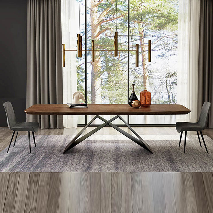 Industrial Dining Table Rectangle Wooden Top Dinner Table for Dining Room Clearhalo 'Dining Tables & Seating' 'Dining Tables' 'dining_table' 'furn' 'furn_dining_table' 'Furniture' 'Kitchen & Dining Furniture' 7013339